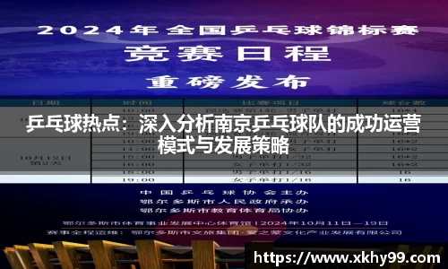 乒乓球热点：深入分析南京乒乓球队的成功运营模式与发展策略